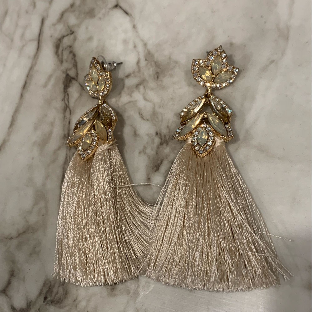 Baublebar cream tassel earrings